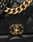 Lambskin Quilted Large CHNL 19 Flap Black