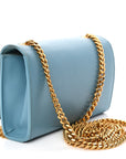 Smooth Calfskin Small Classic Monogram Kate Tassel Satchel Turquoise