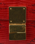 Lizard Medium Classic Box Flap Bag Ruby