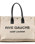 Linen Calfskin Rive Gauche Tote Optic White