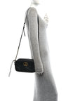 Calfskin Matelasse Small GG Marmont Chain Shoulder Bag Black