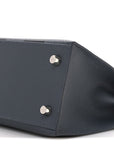 Epsom Tadelakt Chevre Mysore Casaque Etoilee Kelly Sellier 25 Ardoise Black Vert Peppermint