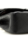 Caviar Quilted Small Double Flap Black