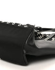 Tessuto Nylon Calfskin Grommet Tote Black