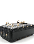 Lambskin Cannage Butterfly Studs Small Lady D-Joy Black