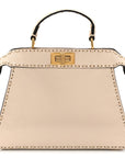 Cuoio Roma Sellerissima Nappa Sintetica Tape Stitch Small Peekaboo I SEE U Satchel Camelia