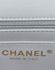 Lambskin Quilted Extra Mini Rectangular Flap Light Blue