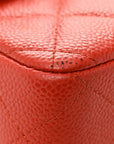 Pearly Caviar Quilted Jumbo Double Flap Orange
