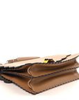 Vitello Liberty Scalloped Studded Kan I Shoulder Bag Sand