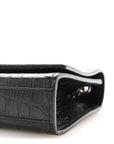 Calfskin Crocodile Embossed Small Classic Monogram Kate Tassel Satchel Black
