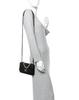 Lambskin Quilted CHNL 19 Wallet On Chain WOC Black