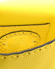 Cuoio Roma Sellerissima Nappa Sintetica Tape Stitch Mini Baguette Acid Yellow