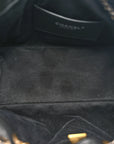 Shiny Crumpled Calfskin Quilted Small CHNL 25 Handbag Black