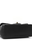 Lambskin Chevron Quilted Mini Rectangular Flap Black
