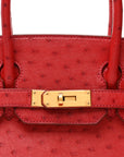 Ostrich Birkin 30 Rouge Vif