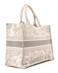 Canvas Embroidered Medium D1ORiviera Toile De Jouy Book Tote Gray