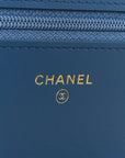 Denim Quilted CHNL 19 Wallet On Chain WOC Blue