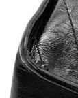 Crinkled Calfskin Matelasse Monogram Medium Niki Chain Satchel Black