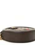 GG Supreme Monogram Web Mini Ophidia Round Shoulder Bag Brown