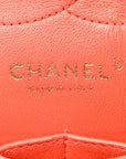 Pearly Caviar Quilted Jumbo Double Flap Orange