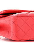 Caviar Quilted Medium Double Flap Red