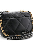Lambskin Quilted Medium CHNL 19 Flap Black