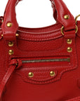 Grained Calfskin Neo Classic Gold Hardware Nano City Crossbody Medium Red