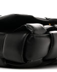 Paper Calfskin Maxi Intreccio Padded Cassette Crossbody Bag Black