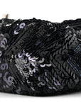 Sequins Chevron Mini Rectangular Flap Black Blue