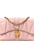 Lambskin Quilted Mini Kleio Crossbody Bag Light Pink
