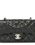 Lambskin Quilted Mini Rectangular Flap Black