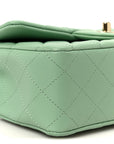 Lambskin Quilted Mini Rectangular Flap Green