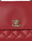 Caviar Quilted Large Business Affinity Flap Red