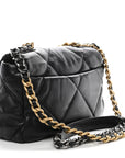 Lambskin Quilted Medium CHNL 19 Flap Black