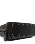 Calfskin Wild Stitch Top Handle Bag Black