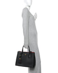 Saffiano Cuir Medium Double Bag Black Fuoco
