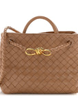 Nappa Intrecciato Small Andiamo Shoulder Bag Biscuit