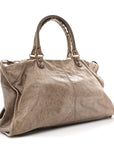 Agneau Giant 12 Rose Gold Hardware Work Gris Poivre