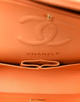 Caviar Quilted Rainbow CC Small Double Flap Orange