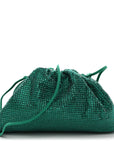 Satin Crystal Embellished The Mini Pouch Emerald