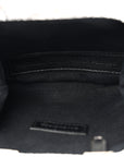 Metallic Textured Calfskin Logo Cloud Coin Purse With Strap Silver