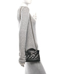 Shiny Crumpled Calfskin Quilted Nano 31 Shopping Bag Black