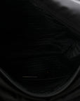 Tessuto Nylon Saffiano Double Buckle Messenger Shoulder Bag Black