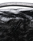Crinkled Calfskin Matelasse Monogram Baby Niki Chain Satchel Black