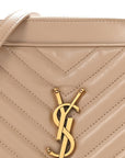 Calfskin Matelasse Monogram Lou Camera Bag Dark Beige