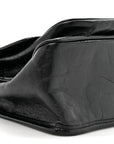 Crinkled Calfskin Matelasse Monogram Medium Niki Chain Satchel Black