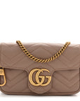 Calfskin Matelasse Super Mini GG Marmont Shoulder Bag Porcelain Rose