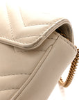 Calfskin Matelasse Super Mini GG Marmont Shoulder Bag White