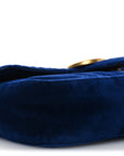 Velvet Matelasse Mini GG Marmont Shoulder Bag Cobalt Blue