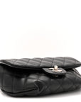 Calfskin Quilted CC Uniform Flap Belt Bag Black
